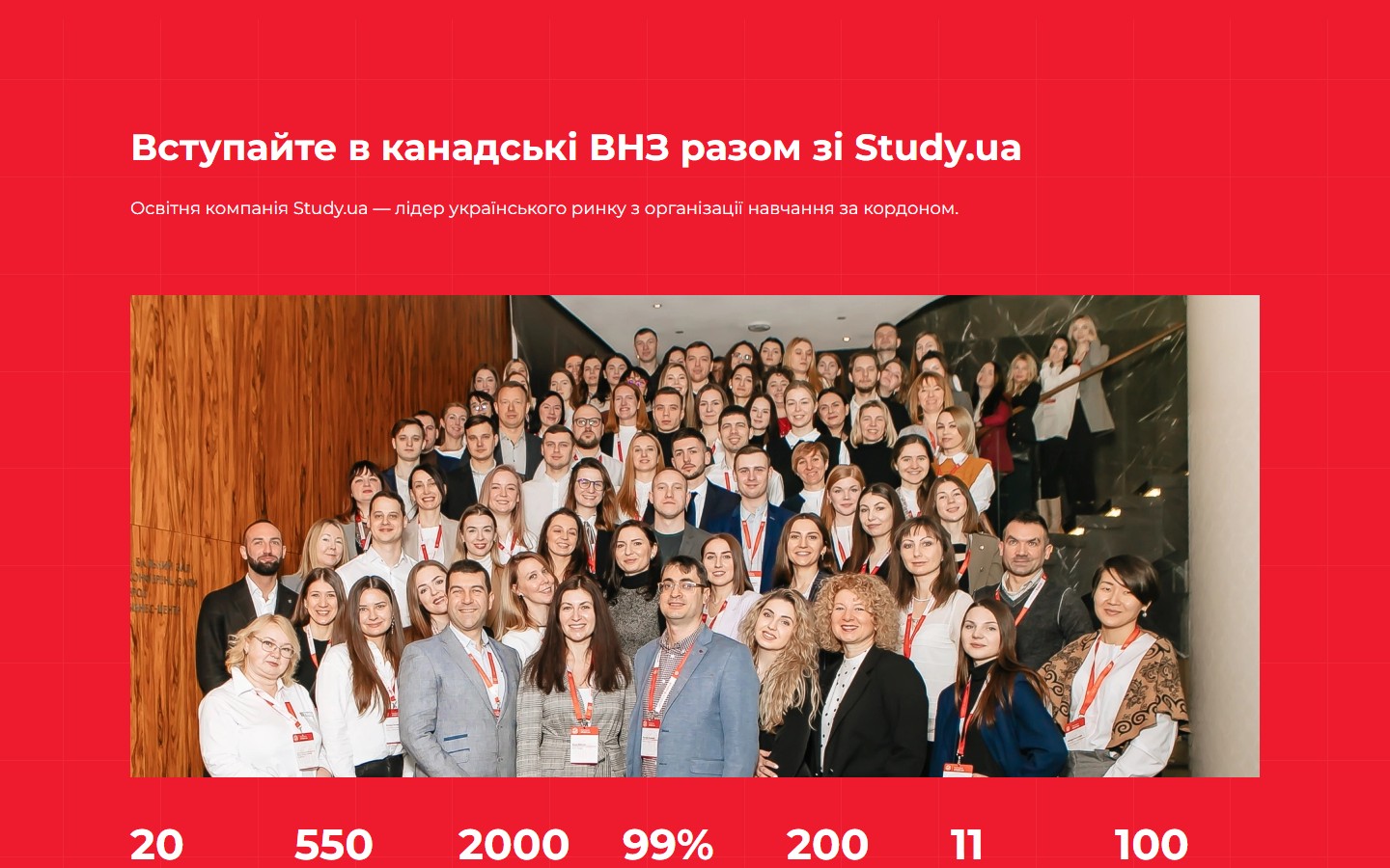 Командне фото Study.ua і заголовок секції