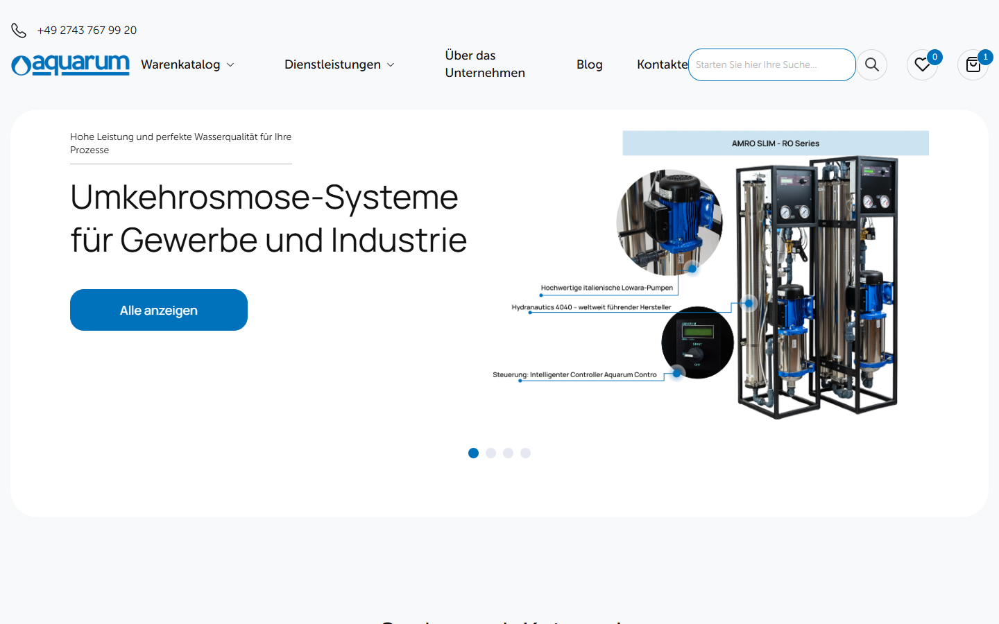 Aquarum — WooCommerce-магазин німецького виробника систем водопідготовки