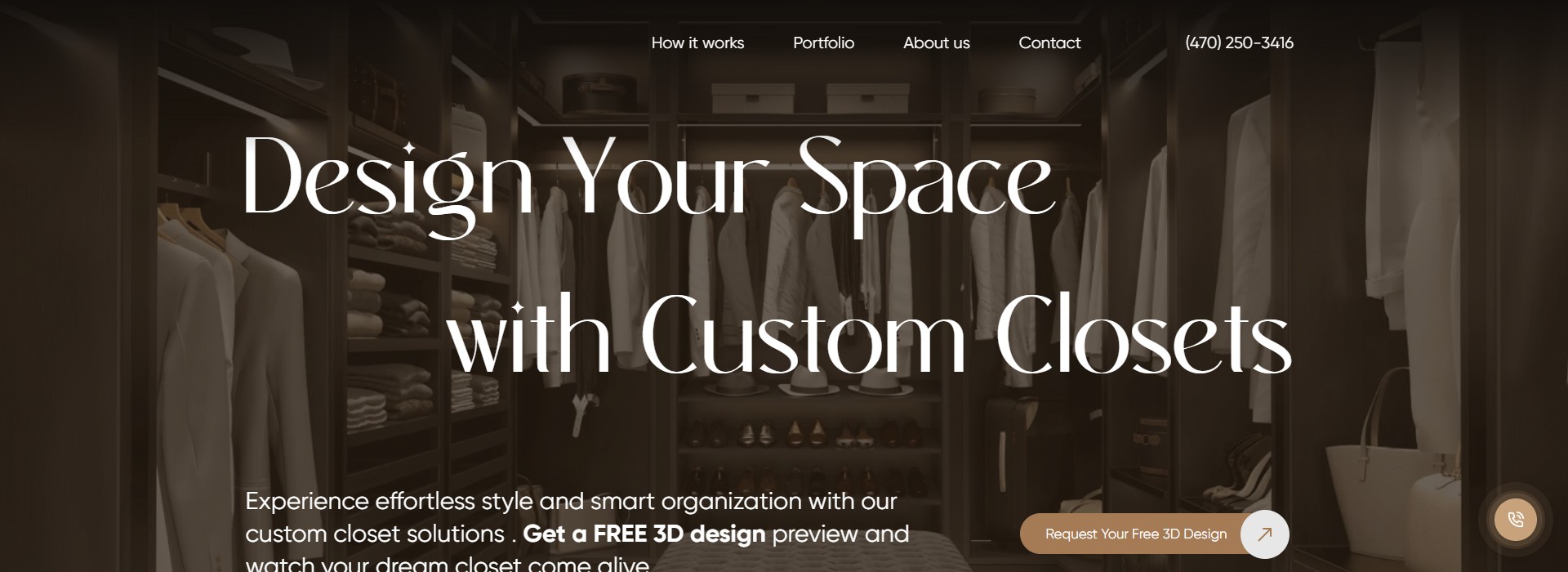 Closetez — custom closets у Атланті з free 3D design і лід-воронкою
