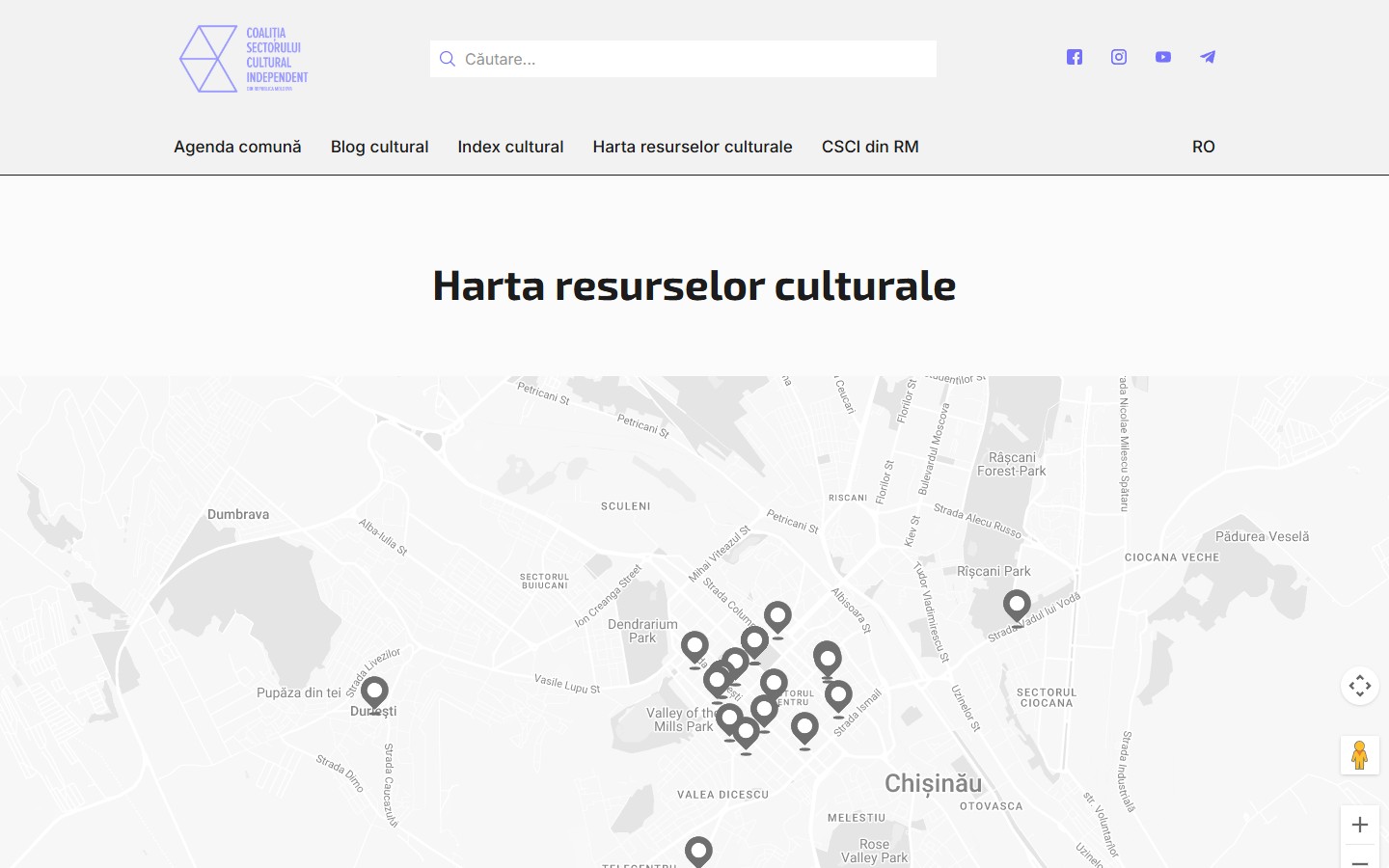 Harta resurselor culturale — Google Maps