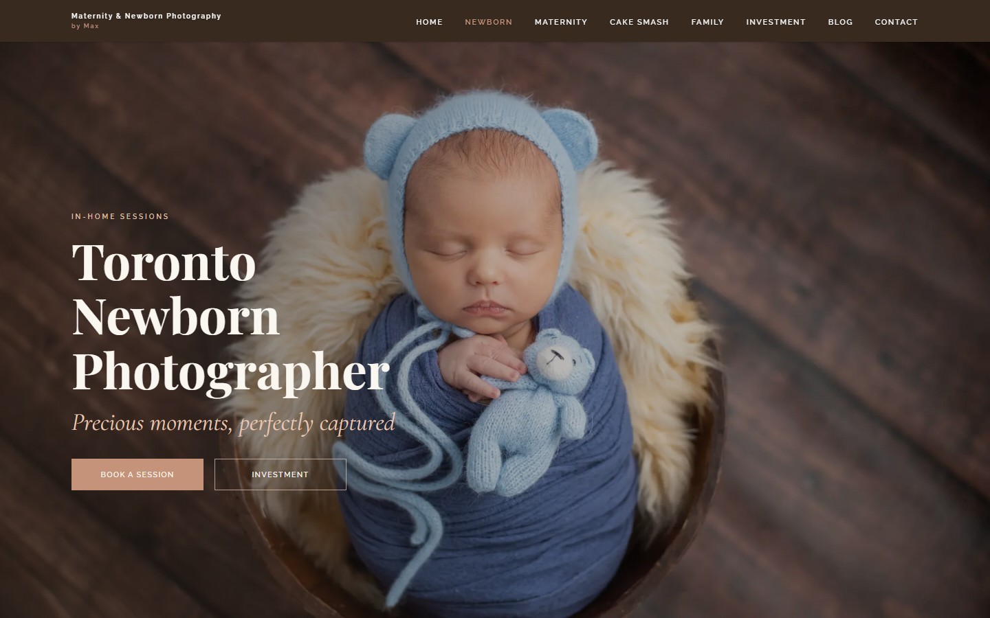 Landing Toronto Newborn Photographer — hero сторінки