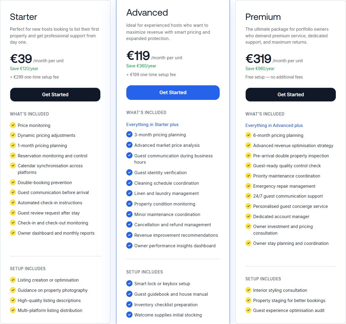 Starter / Advanced / Premium — щомісячні плани цифрового управління