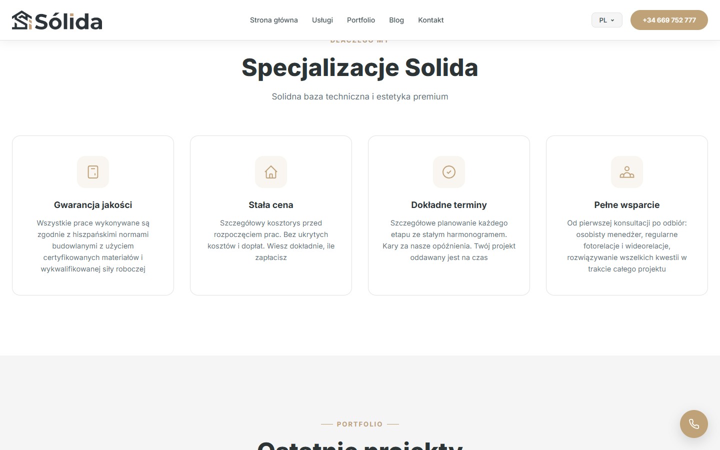 Specjalizacje Solida — 4 картки з іконками