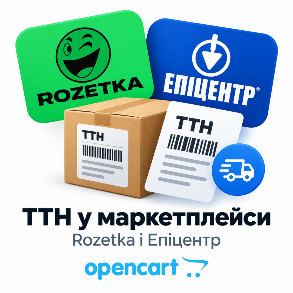 ТТН у маркетплейси Rozetka і Епіцентр для OpenCart
