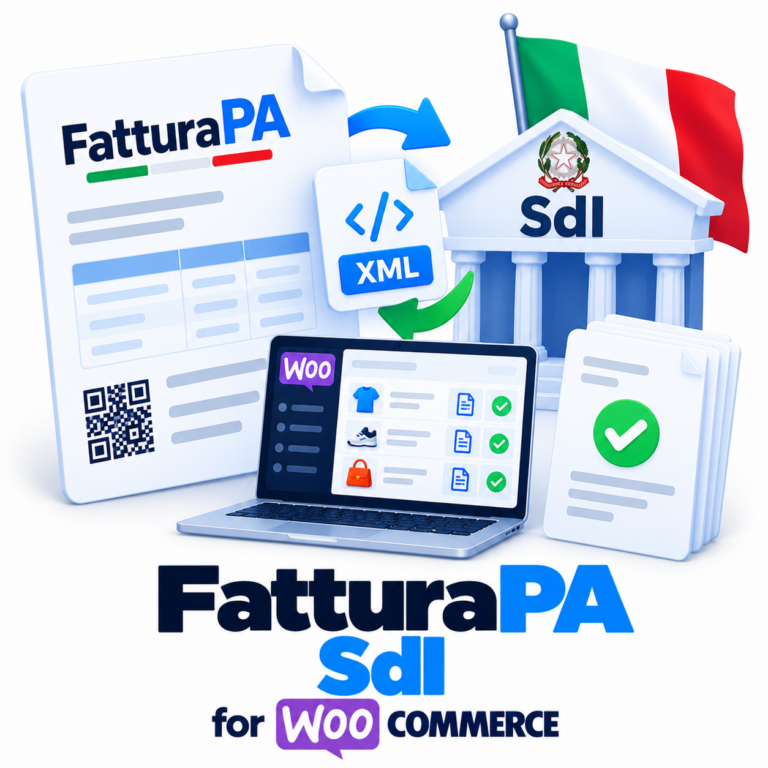 FatturaPA SdI for WooCommerce — Italian FatturaPA e-invoices from orders, checked against the official XSD