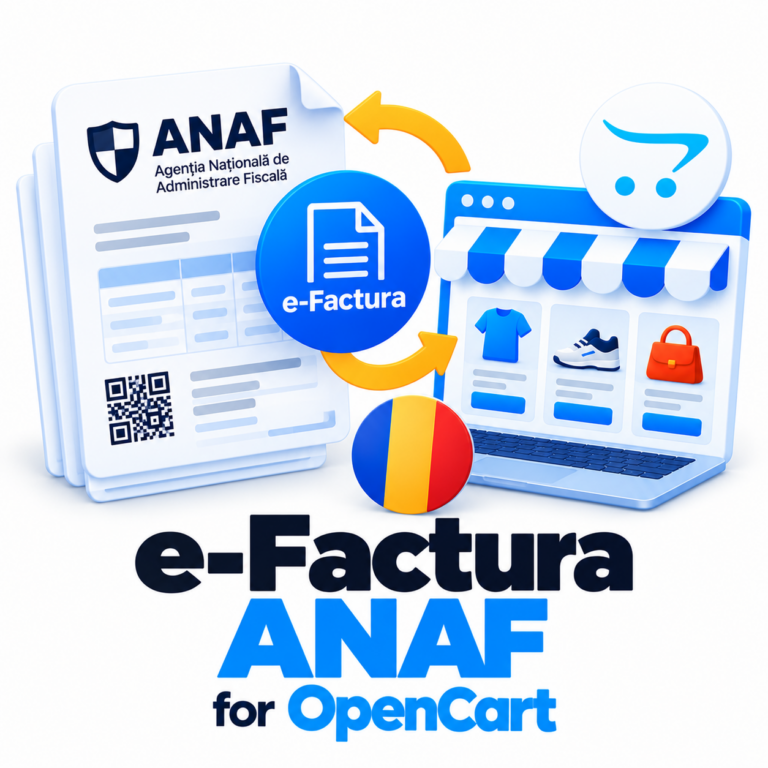e-Factura ANAF for OpenCart — RO e-Factura invoices to ANAF (SPV) straight from orders