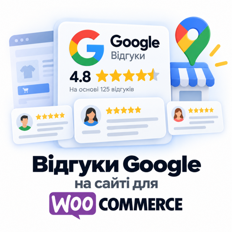 Google Reviews on the site for WooCommerce