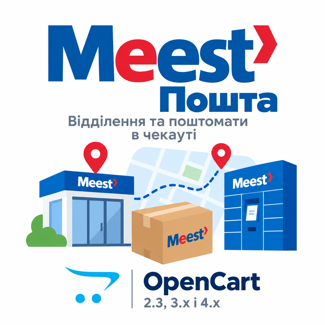 Meest Почта для OpenCart 2.3, 3.x и 4.x — отделения и почтоматы в чекауте