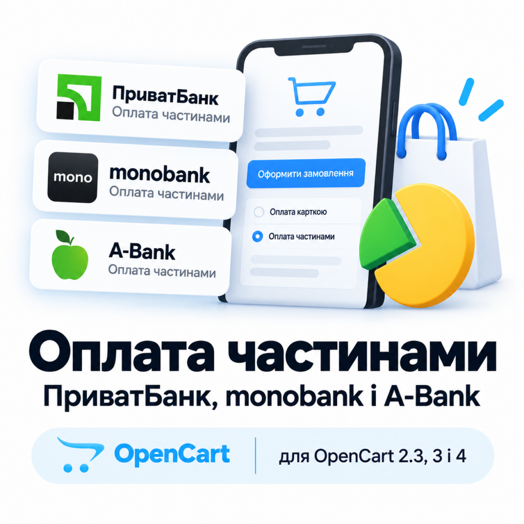 Pay in Parts PrivatBank, monobank, A-Bank for OpenCart