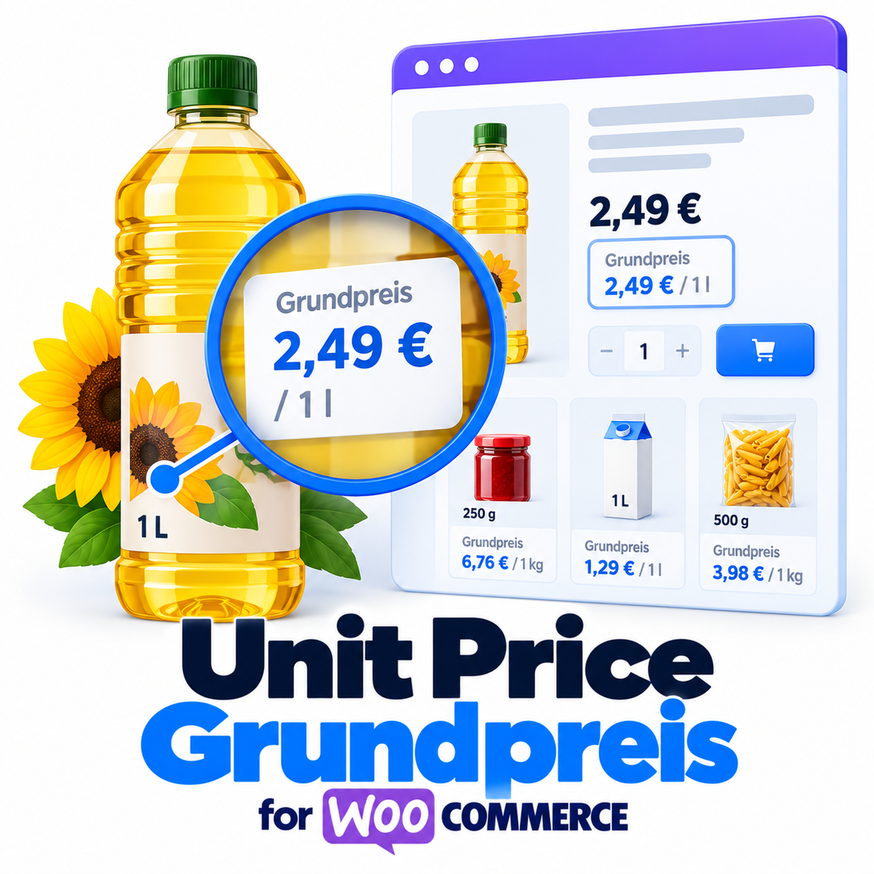 Unit Price Grundpreis для WooCommerce — цена за 1 кг, 1 л, 1 м² рядом с ценой