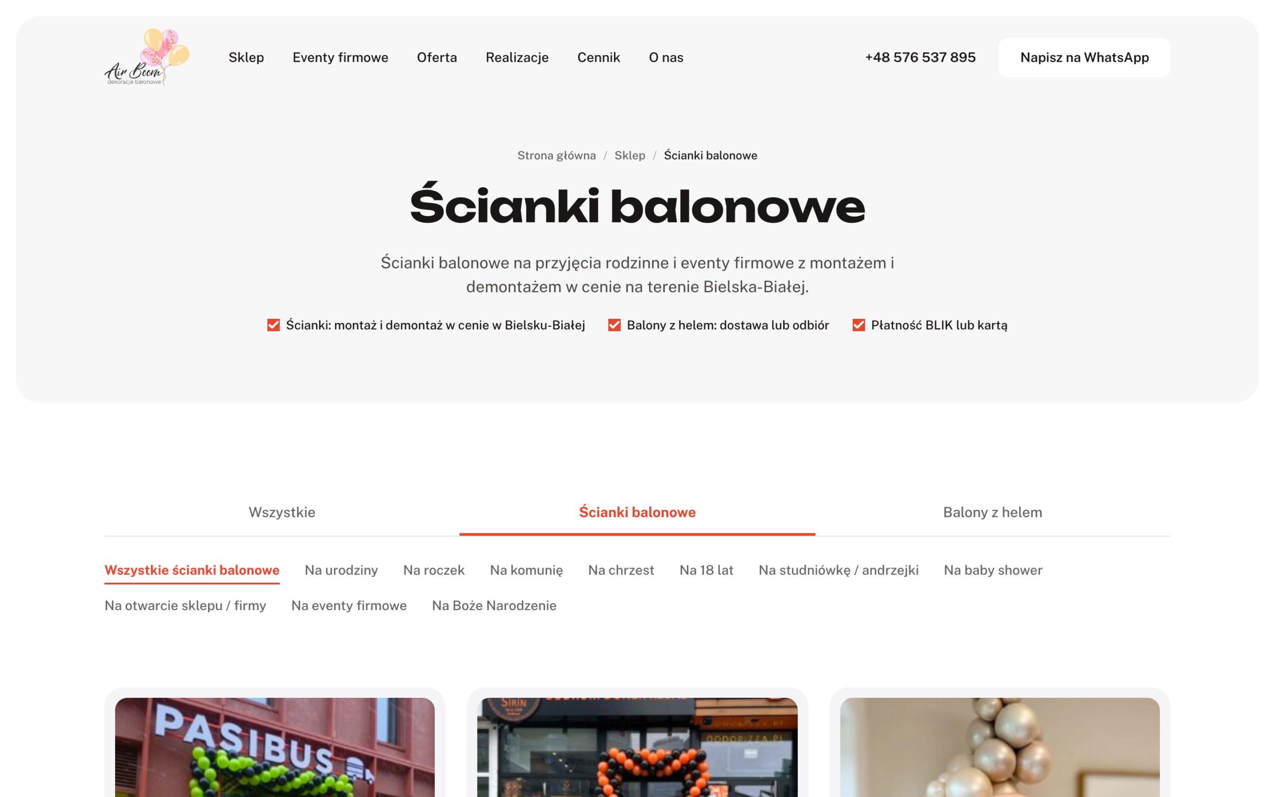Категорія «Ścianki balonowe»