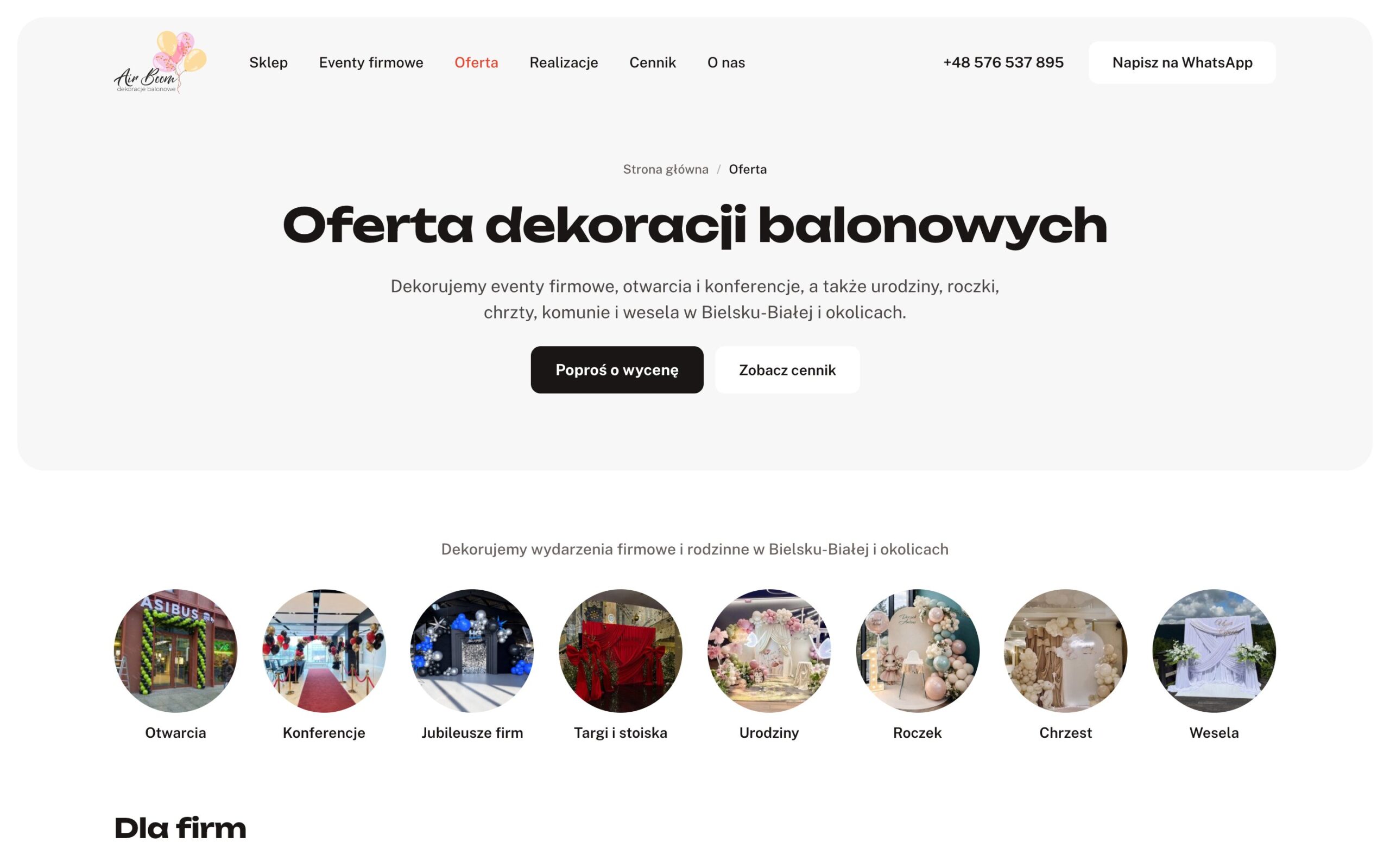 Сторінка «Oferta dekoracji balonowych»