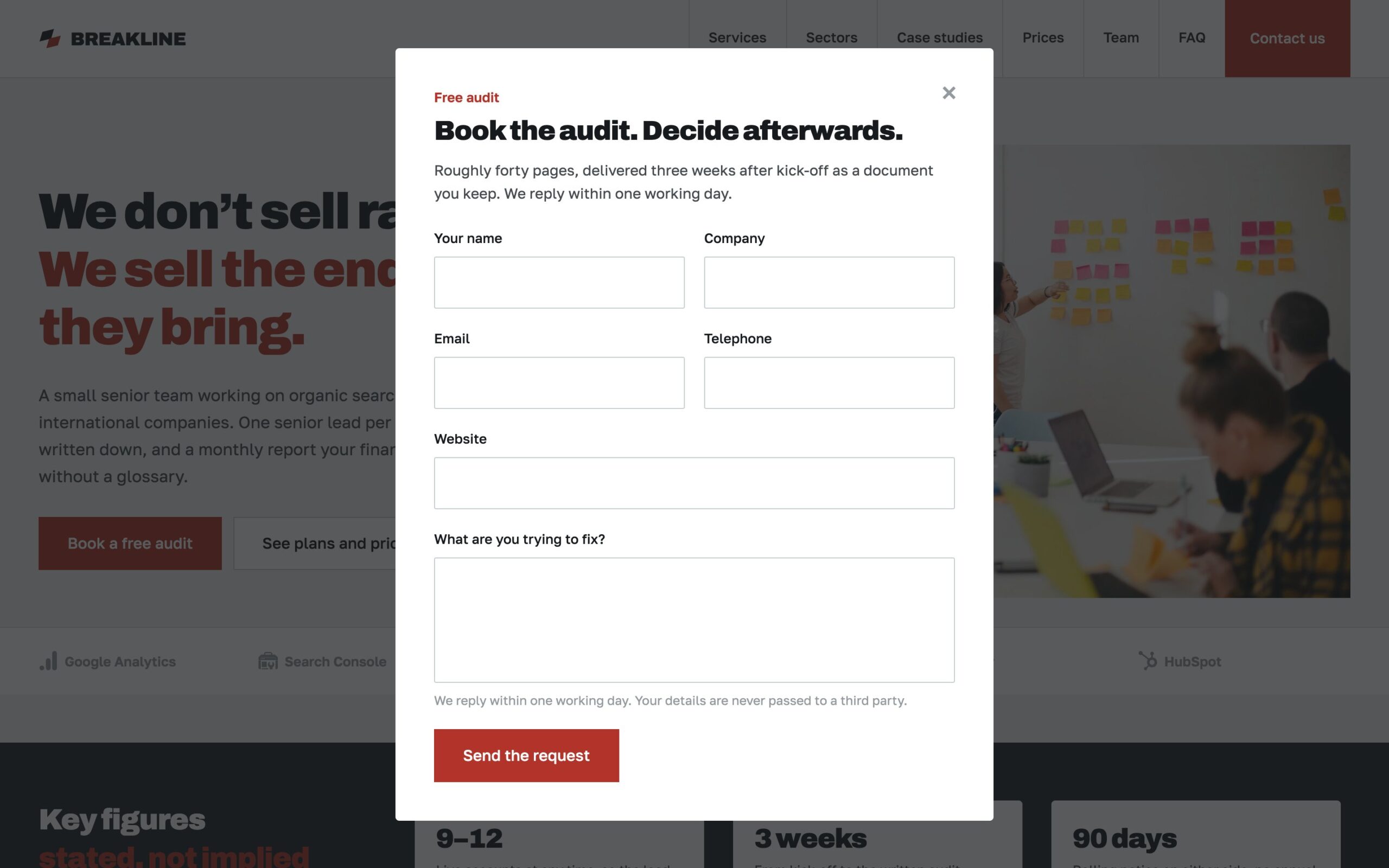 Модальна форма «Book the audit. Decide afterwards.»