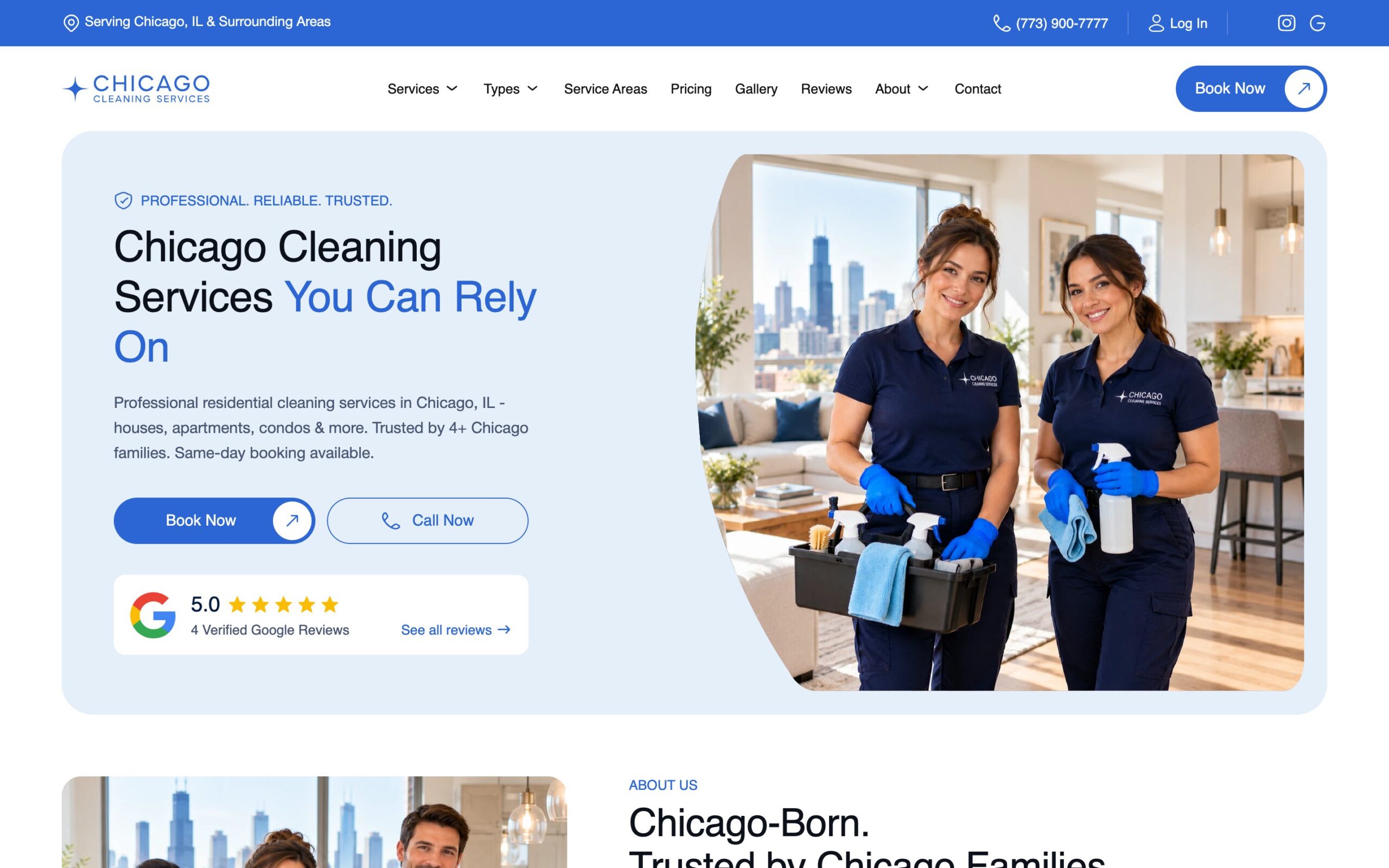 chicagocleaningservices.com home page — Chicago Cleaning Services You Can Rely On
