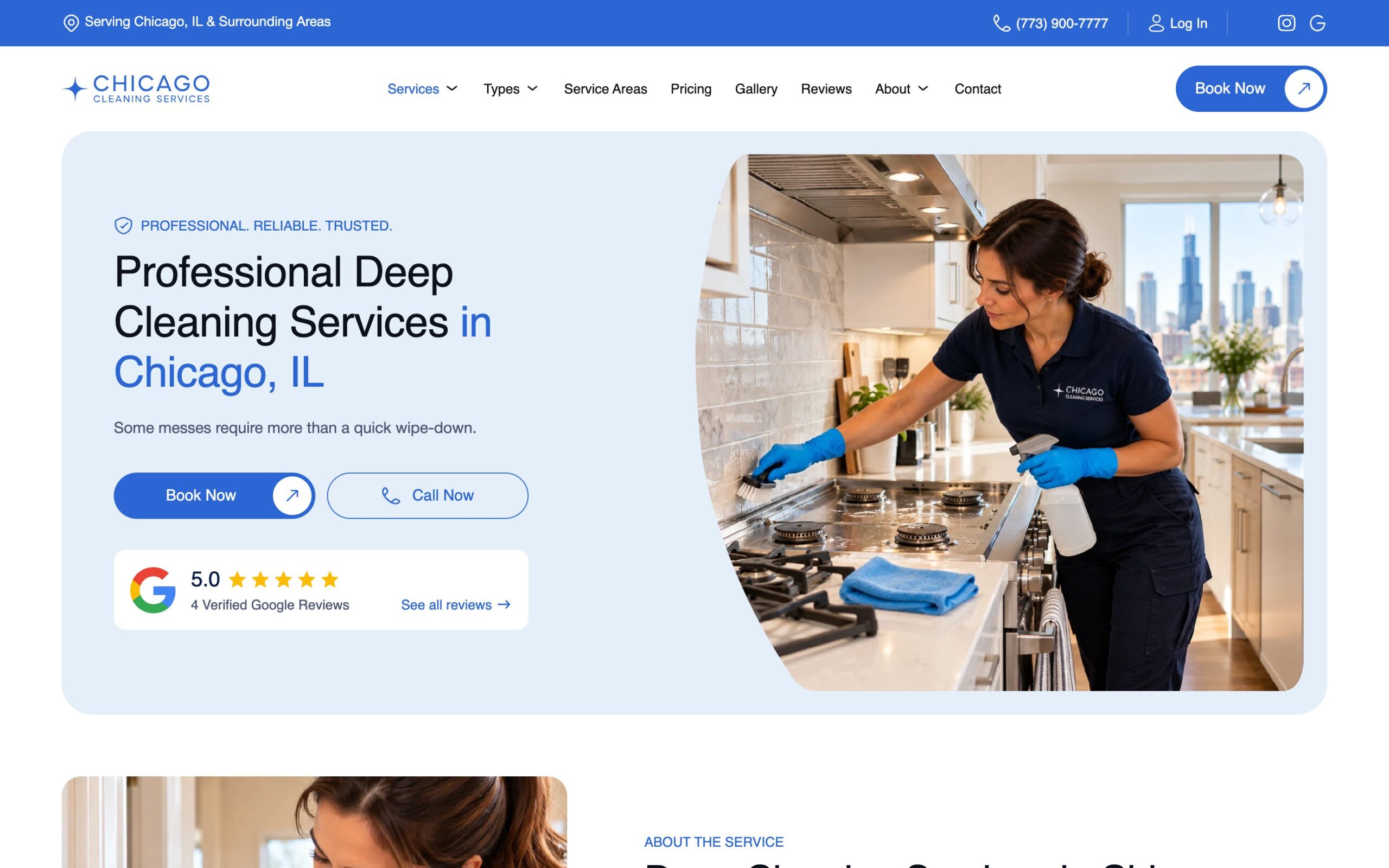 Professional Deep Cleaning Services in Chicago service page