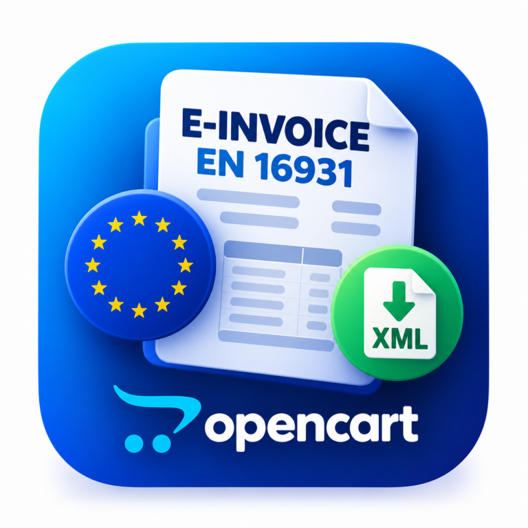 E-Invoice EN 16931 for OpenCart — ZUGFeRD / Factur-X, XRechnung and Peppol BIS (Slovakia, Belgium) from orders