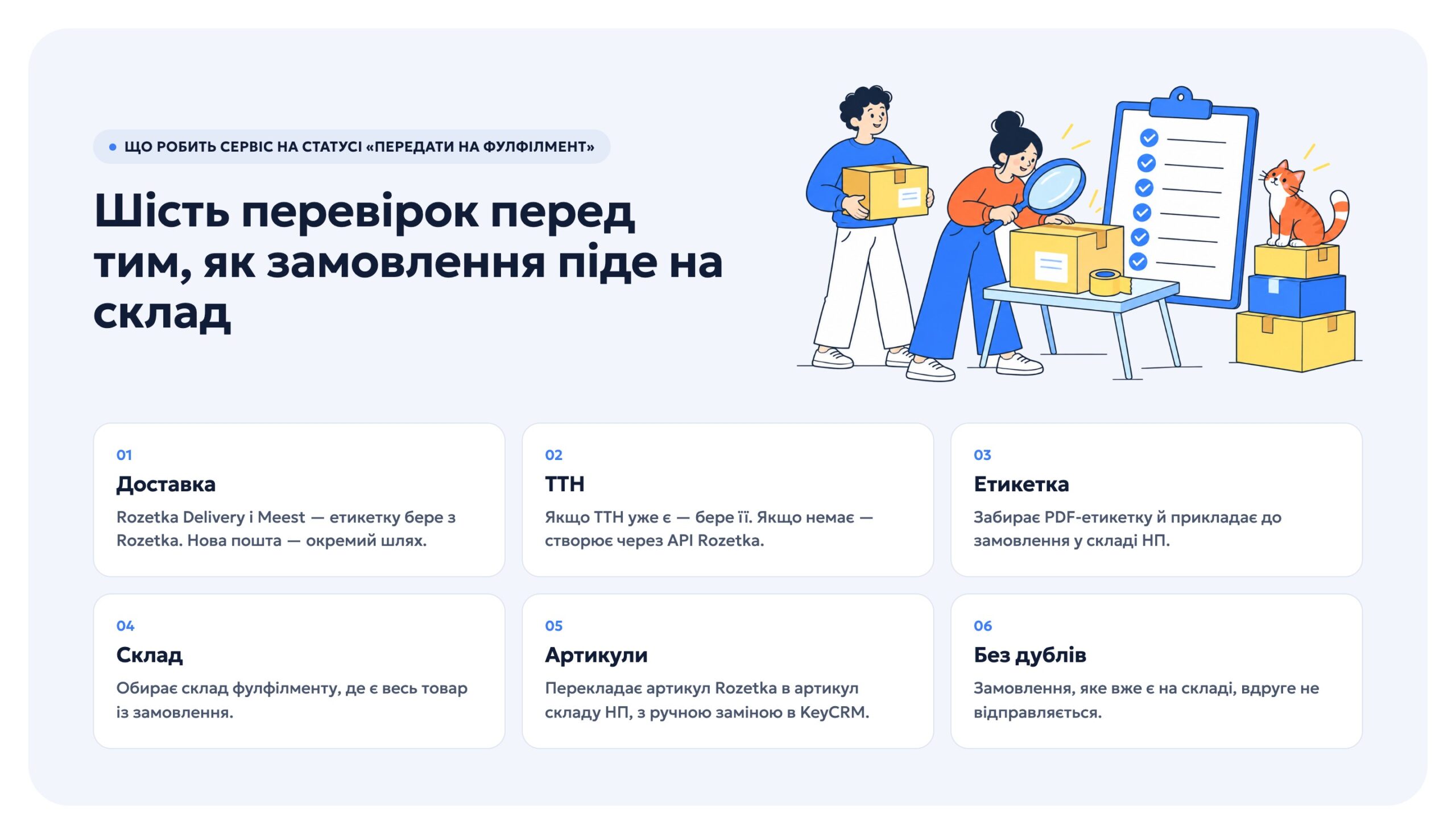 Шість перевірок сервісу перед передачею замовлення на склад