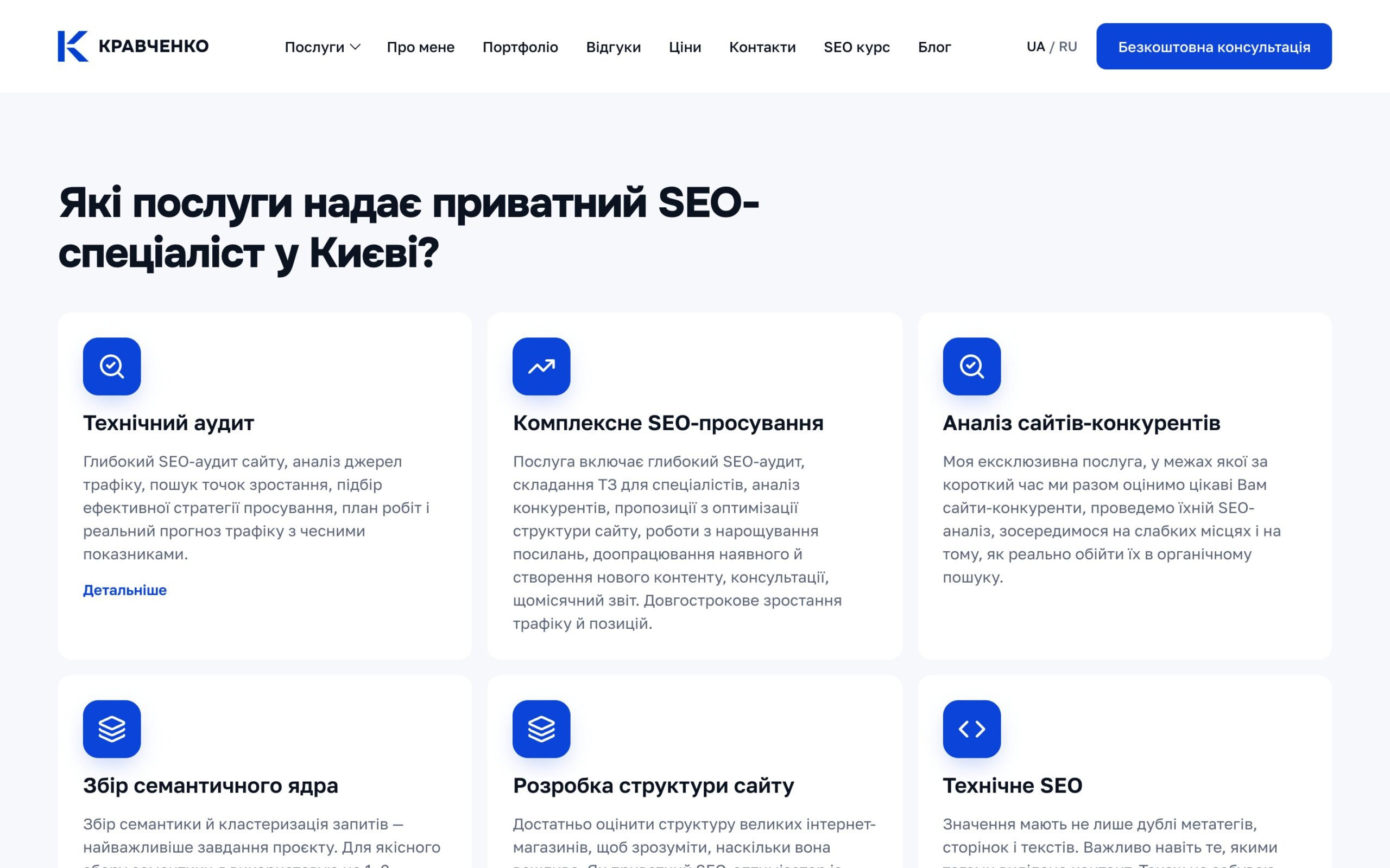 Блок «Які послуги надає приватний SEO-спеціаліст у Києві?»