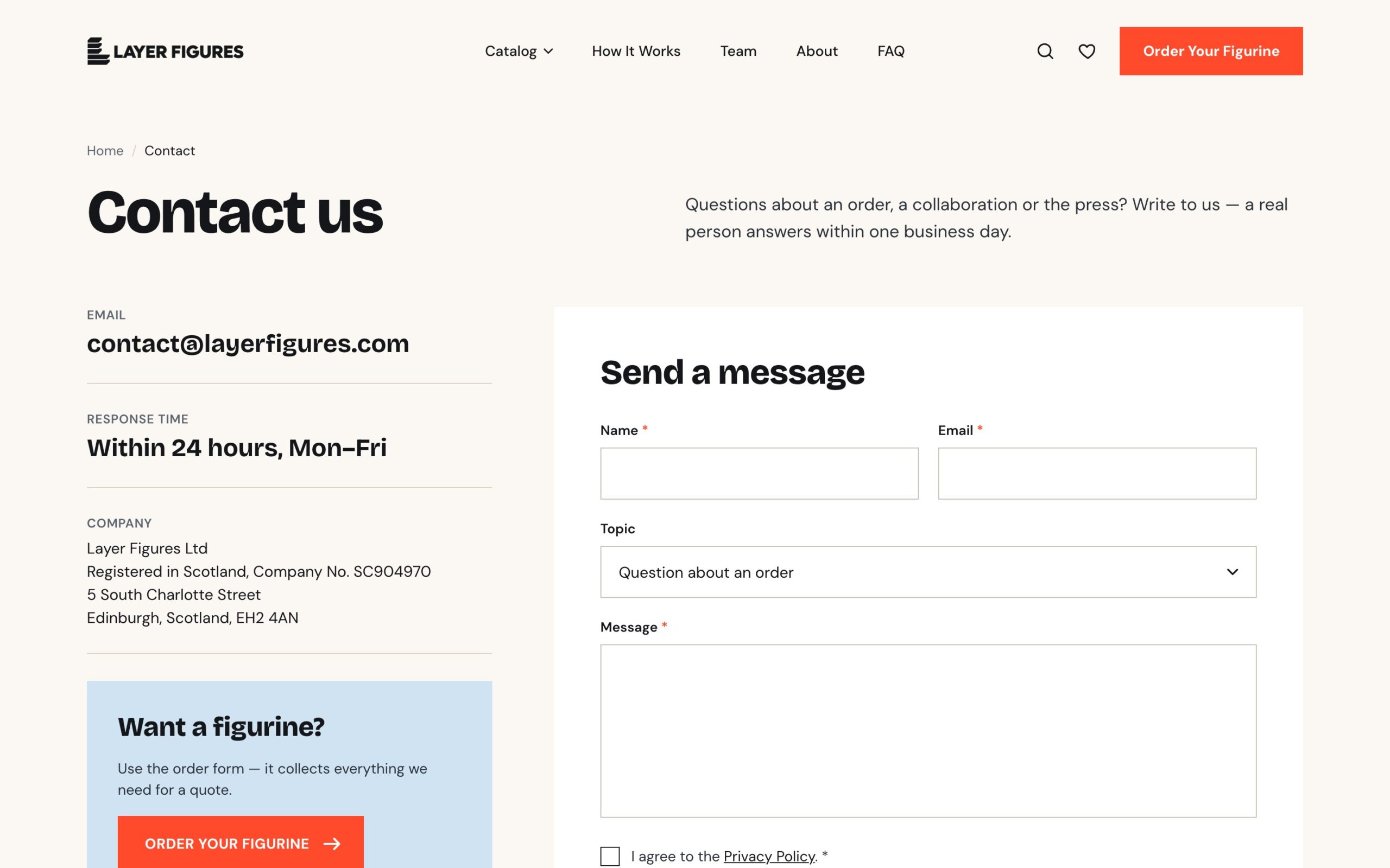Сторінка «Contact us»