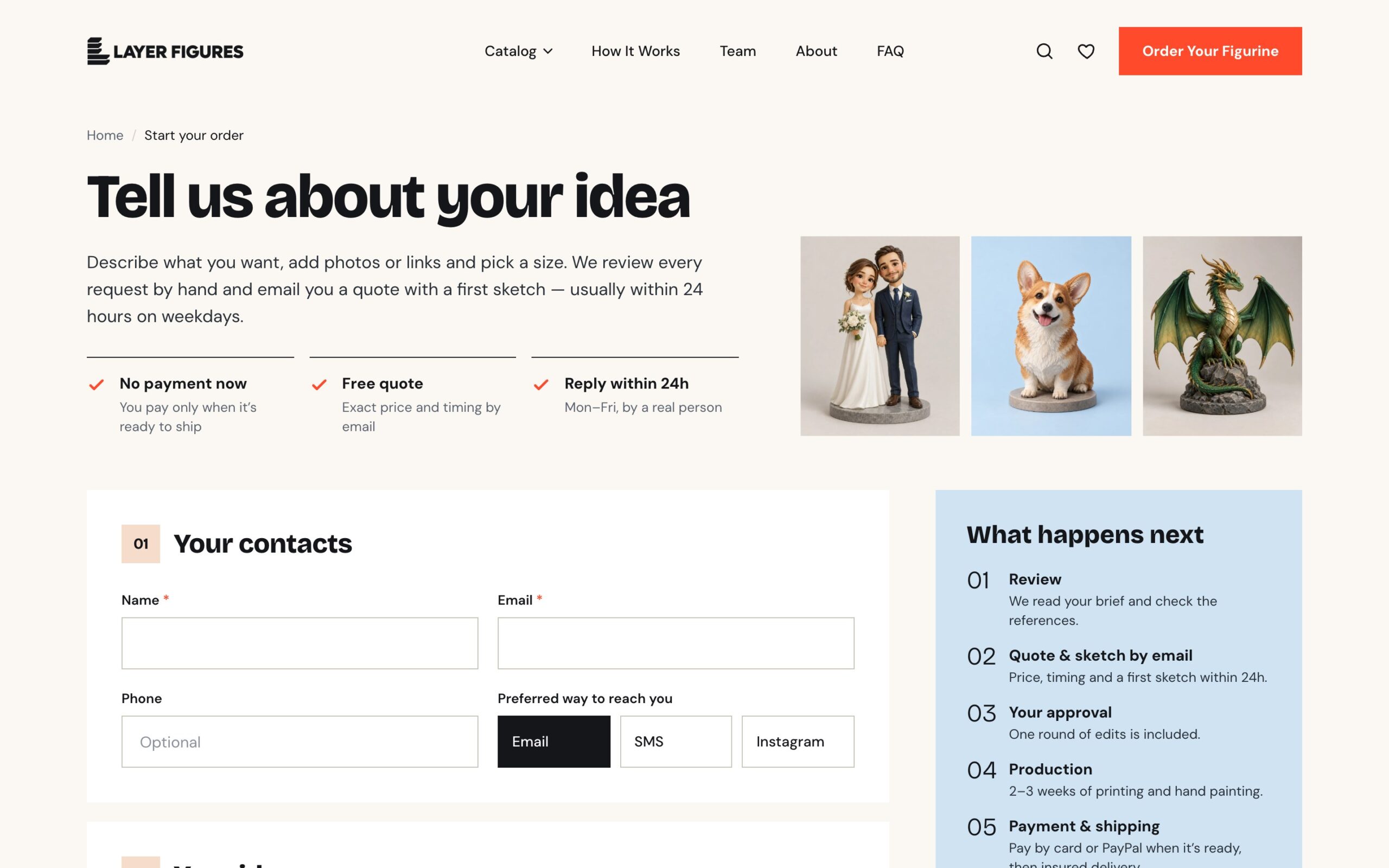 Сторінка заявки «Tell us about your idea»