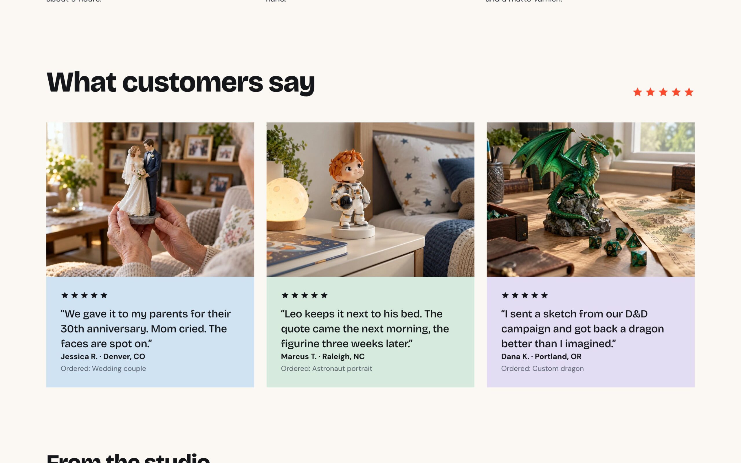 Блок відгуків «What customers say»