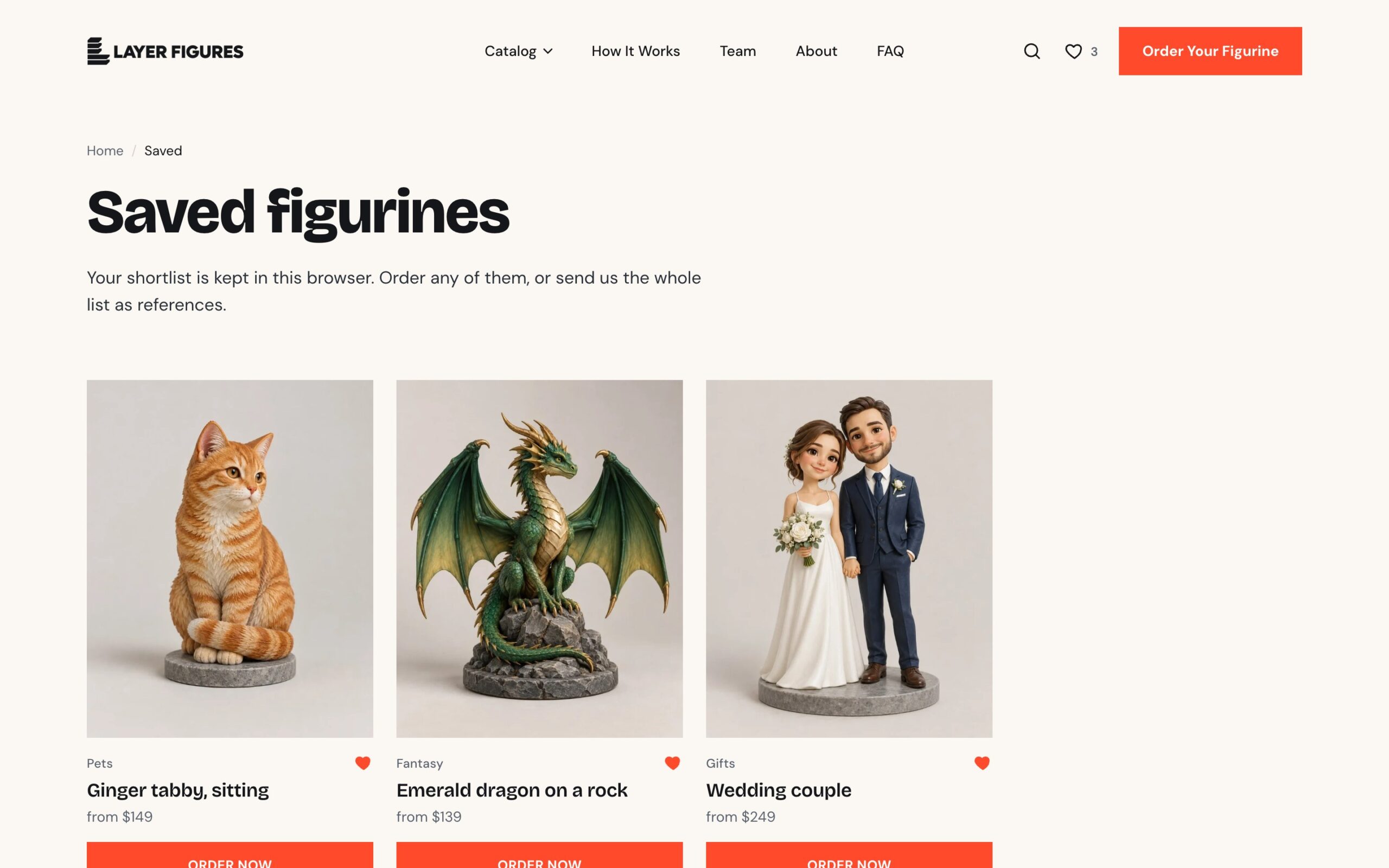 Сторінка «Saved figurines»