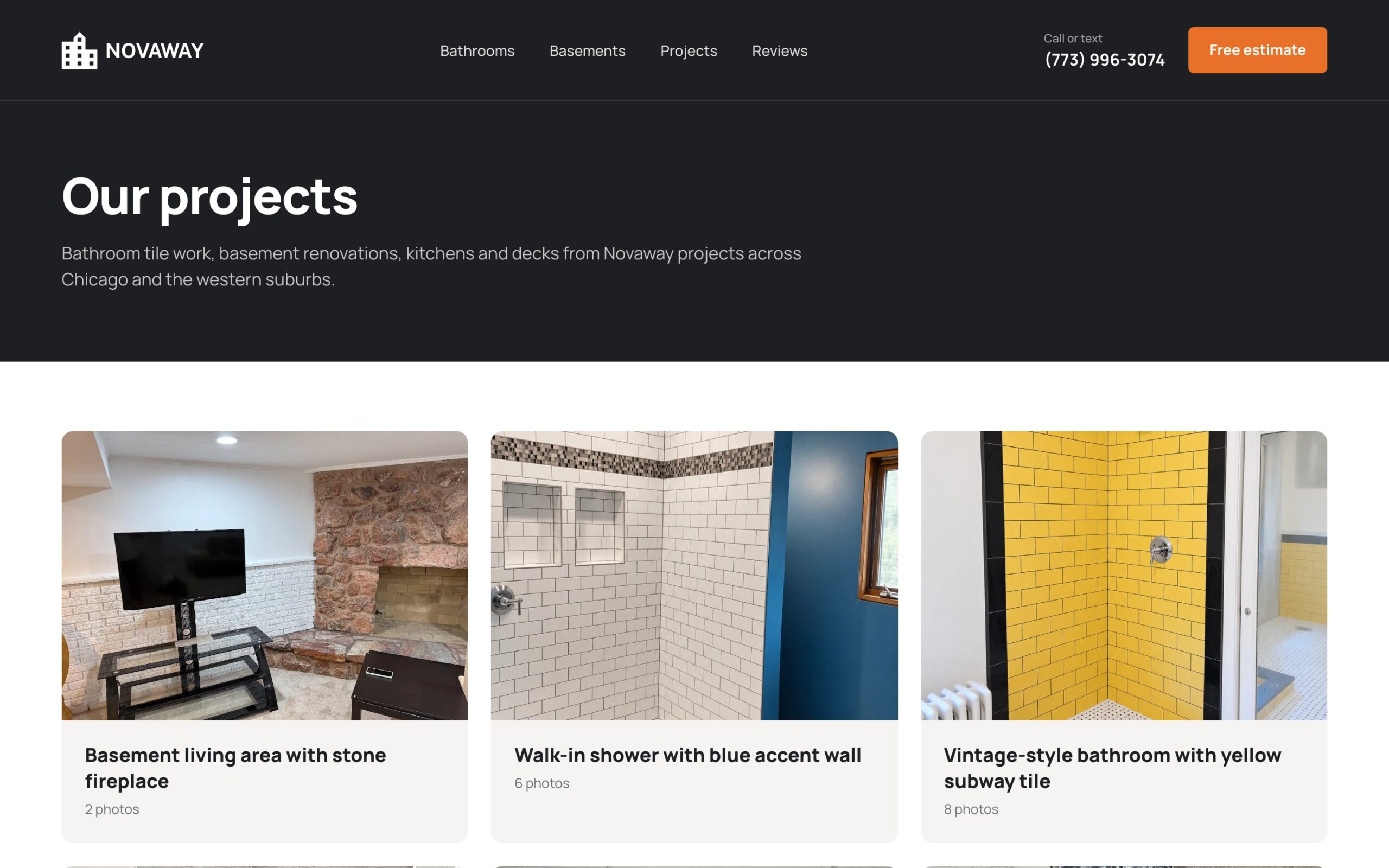 Сторінка «Our projects»