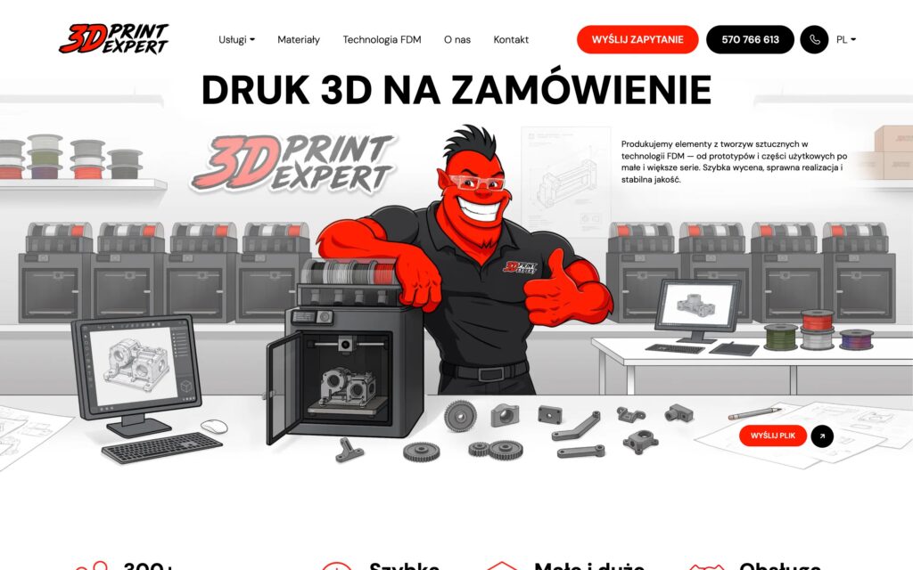 3D Print Expert — сайт студії 3D-друку у Варшаві
